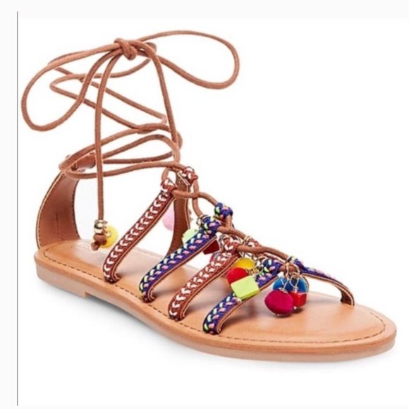 Mossimo Supply Co. Shoes - Mossimo Kayla gladiator pom pom sandals.